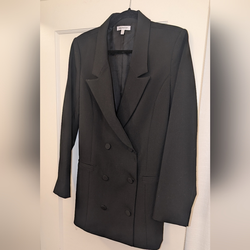 Good American Black Double-Breasted Women's Blazer